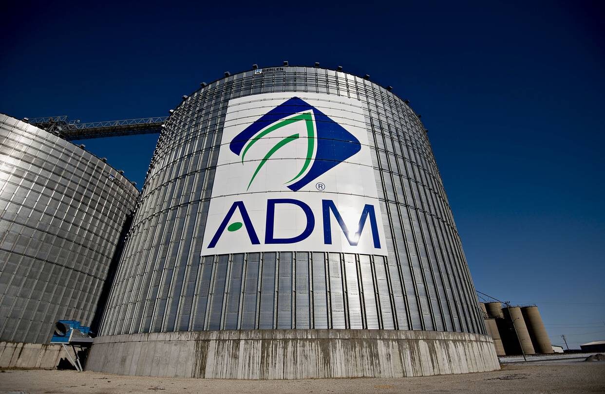 ADM logo on grain silo