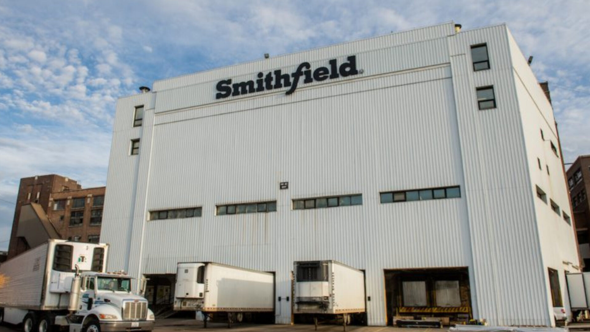 Smithfield plan with trucks at a dock area